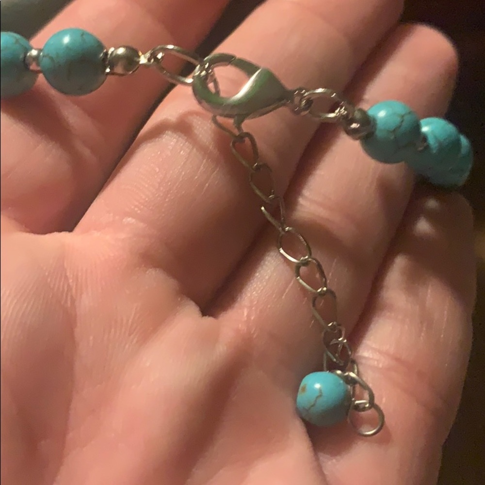 Turquoise adjustable statement necklace set - Picture 4 of 4